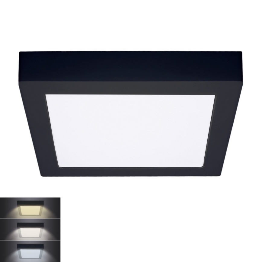 LED Stropné svietidlo LED/18W/230V 3000/4000/6000K čierna hranatý