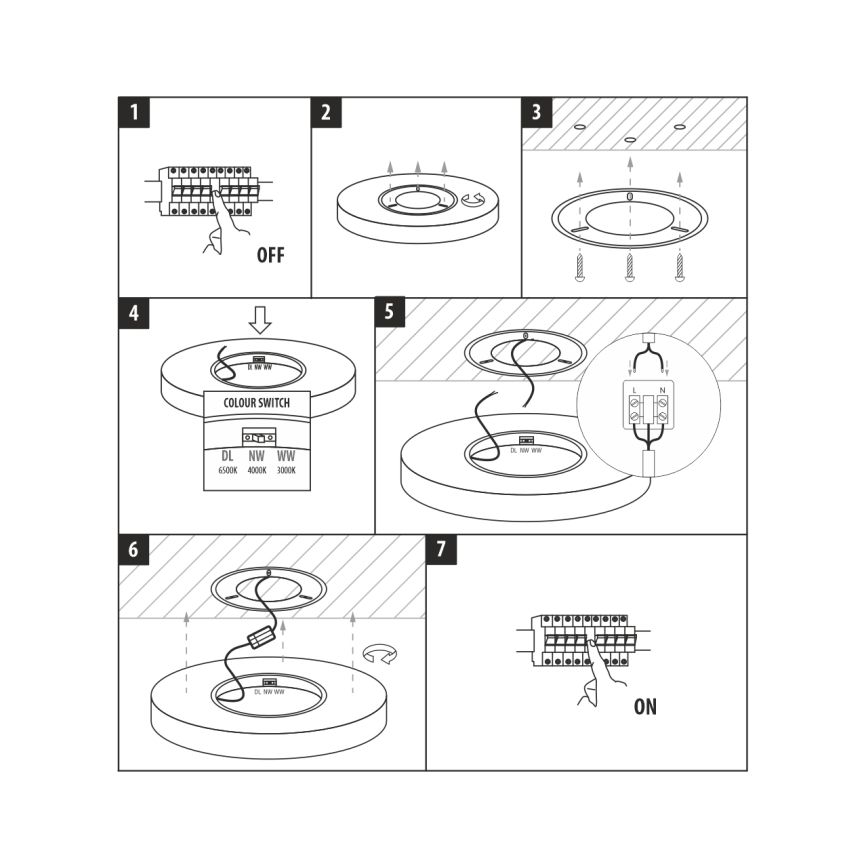 LED stropné svietidlo LED/18W/230V 3000/4000/6500K priemer 23 cm biela