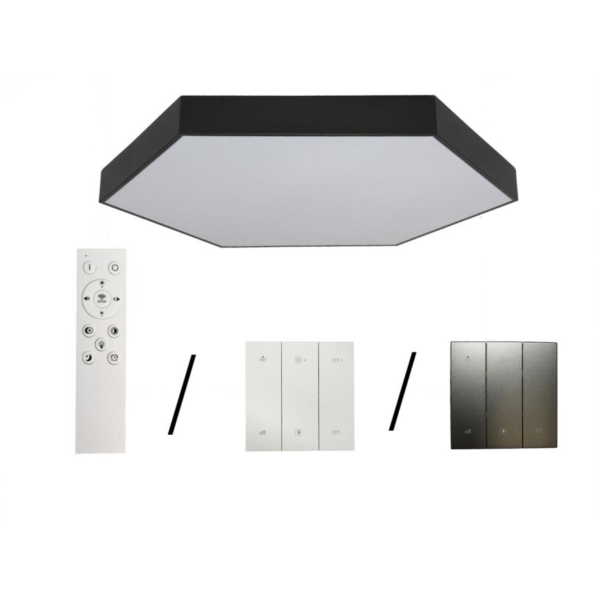 LED stropné svietidlo LED/200W/230V 3000/4000/6500K priemer 100 cm čierne
