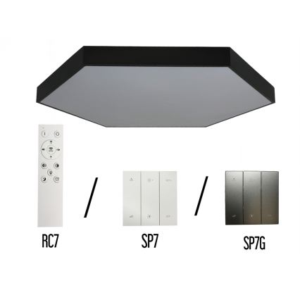 LED stropné svietidlo LED/240W/230V 3000/4000/6500K pr. 120 cm čierne