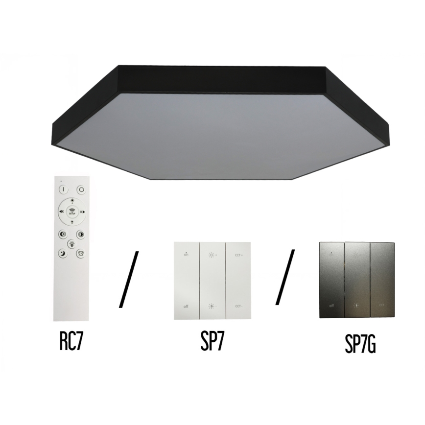 LED stropné svietidlo LED/240W/230V 3000/4000/6500K pr. 120 cm čierne