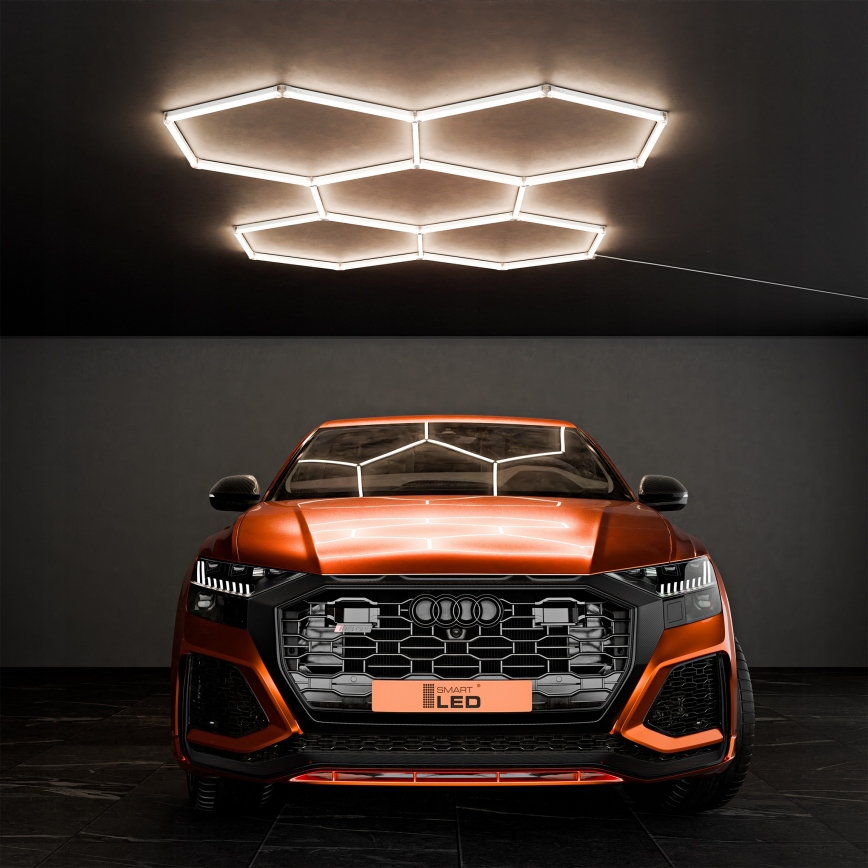 LED Stropné svietidlo HEXAGON LED/240W/85-265V 4000K 298x209 cm CRI 90 IP44 biela