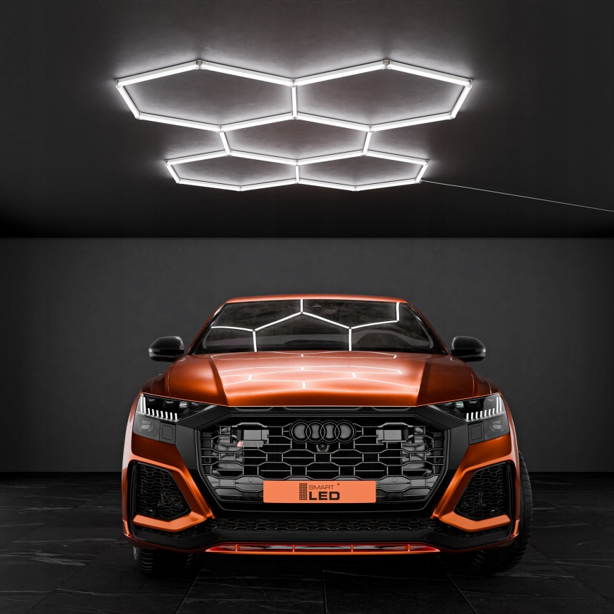 LED Stropné svietidlo HEXAGON LED/240W/85-265V 6500K 298x209 cm CRI 90 IP44 biela