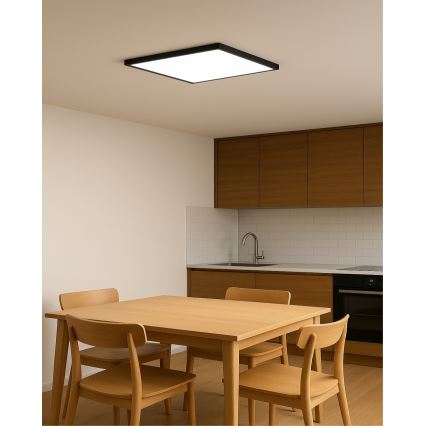 LED Stropné svietidlo LED/24W/230V 3000/4000/6500K 30x30 cm čierna