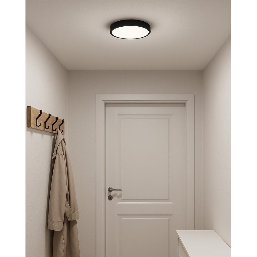 LED stropné svietidlo LED/24W/230V 3000/4000/6500K pr. 30 cm čierna