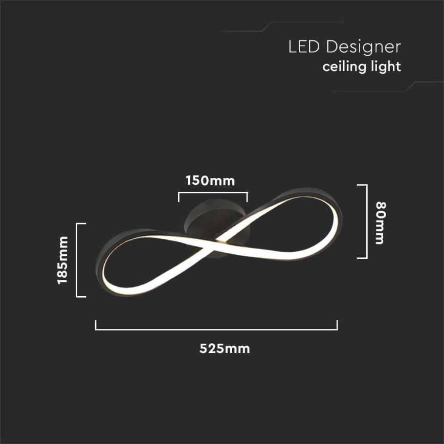 LED Stropné svietidlo LED/24W/230V 3000K čierna