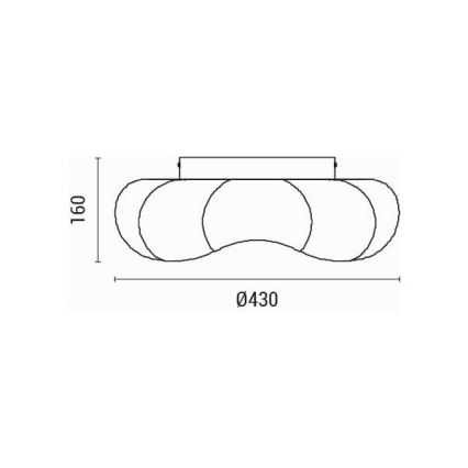 LED Stropné svietidlo LED/24W/230V 3000K čierna pr. 43 cm