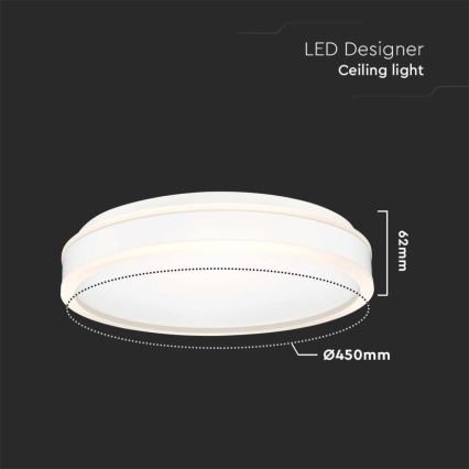 LED Stropné svietidlo LED/24W/230V 4000K pr. 45 cm biela