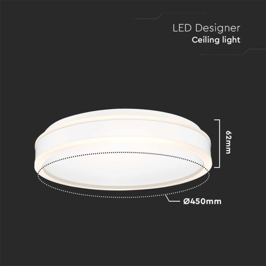 LED Stropné svietidlo LED/24W/230V 4000K pr. 45 cm biela