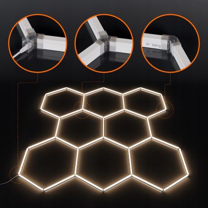 LED Stropné svietidlo HEXAGON LED/280W/85-265V 4000K 313x298 cm CRI 90 IP54 biela