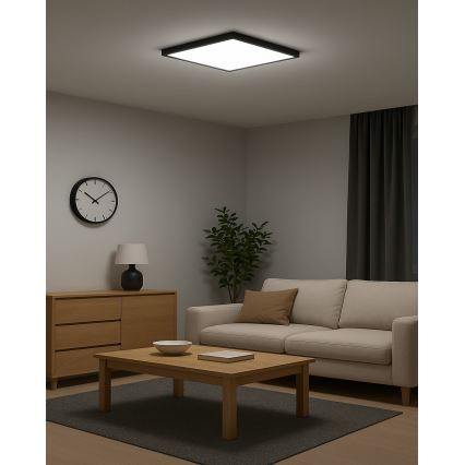 LED stropné svietidlo LED/32W/230V 3000/4000/6500K 40x40 cm čierne