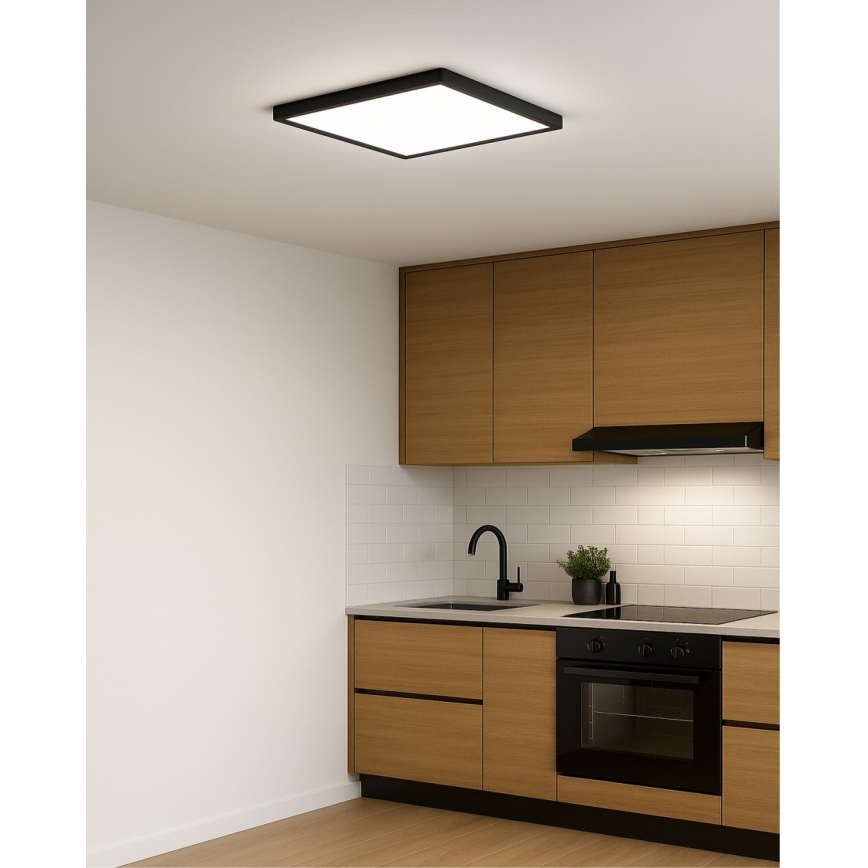 LED stropné svietidlo LED/32W/230V 3000/4000/6500K 40x40 cm čierne