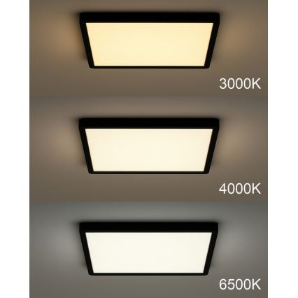 LED stropné svietidlo LED/32W/230V 3000/4000/6500K 40x40 cm čierne