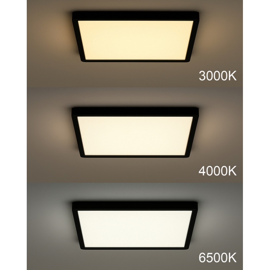 LED stropné svietidlo LED/32W/230V 3000/4000/6500K 40x40 cm čierne