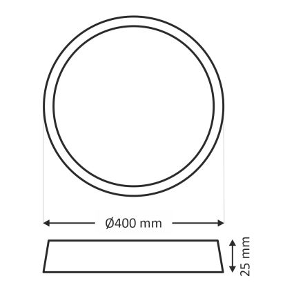 LED stropné svietidlo LED/32W/230V 3000/4000/6500K pr. 40 cm biele