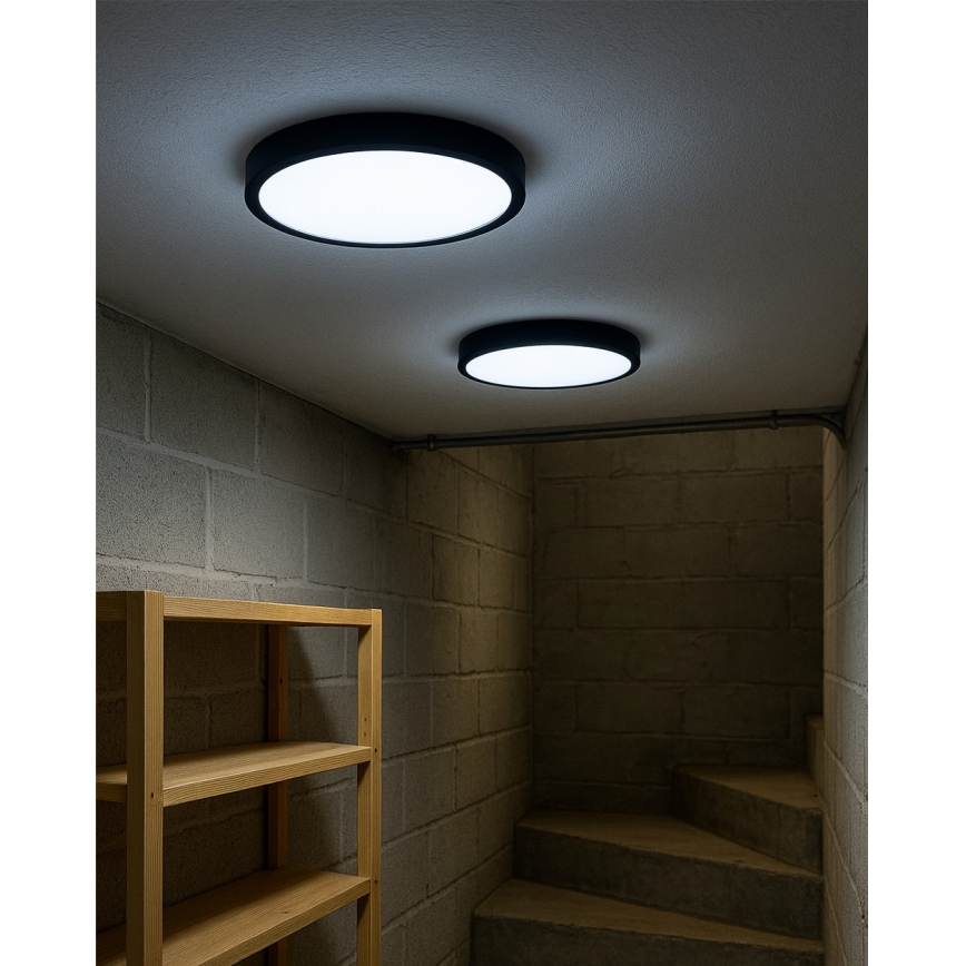 LED stropné svietidlo LED/32W/230V 3000/4000/6500K pr. 40 cm čierna