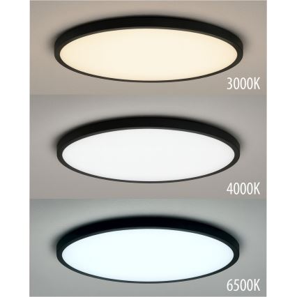 LED stropné svietidlo LED/32W/230V 3000/4000/6500K pr. 40 cm čierna