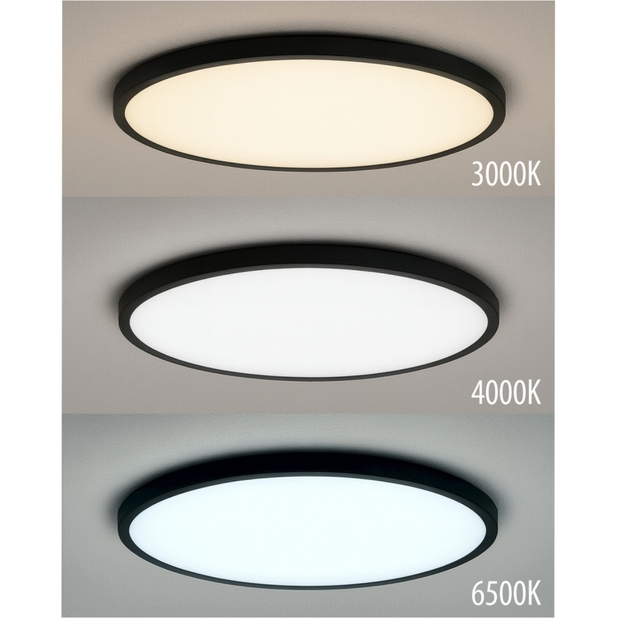 LED stropné svietidlo LED/32W/230V 3000/4000/6500K pr. 40 cm čierna