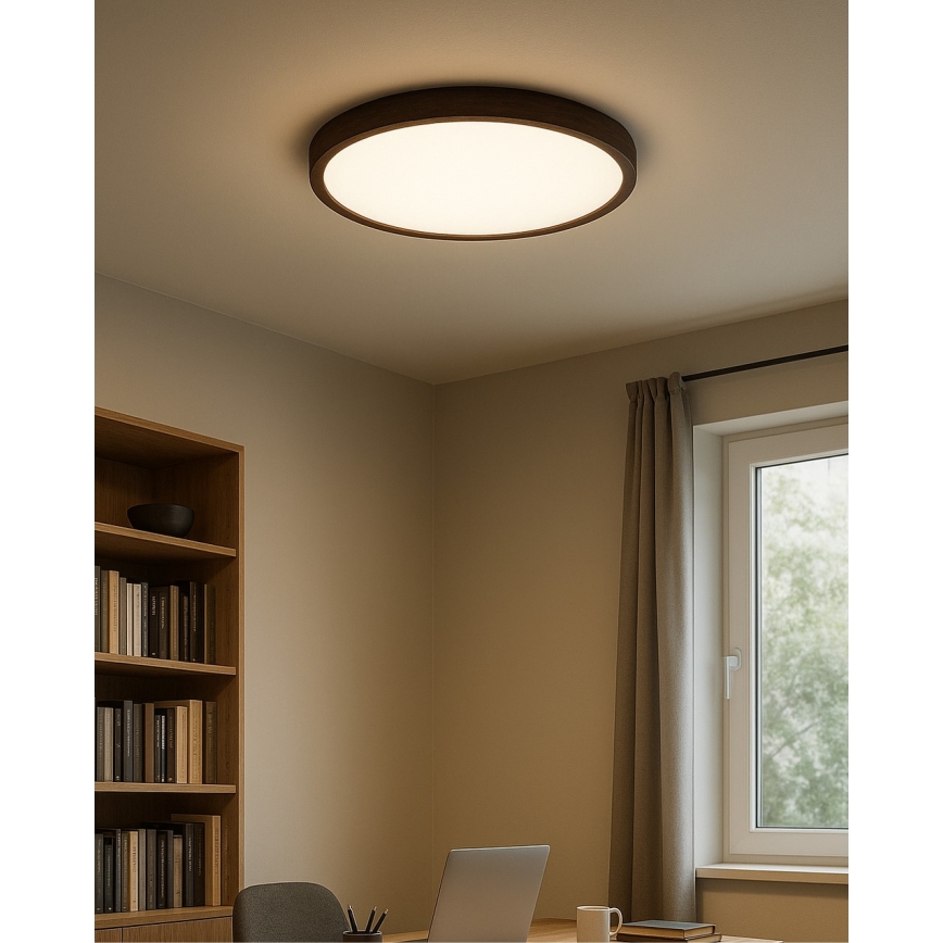 LED stropné svietidlo LED/32W/230V 3000/4000/6500K, priemer 40 cm, hnedé