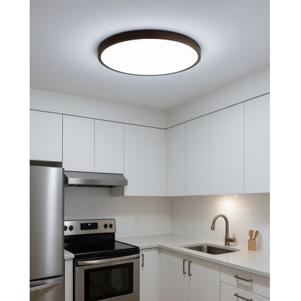LED stropné svietidlo LED/32W/230V 3000/4000/6500K, priemer 40 cm, hnedé