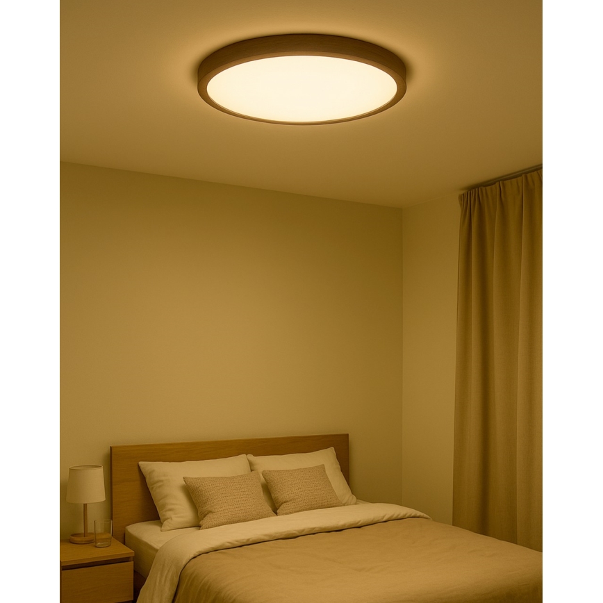 LED stropné svietidlo LED/32W/230V 3000/4000/6500K, priemer 40 cm, hnedé