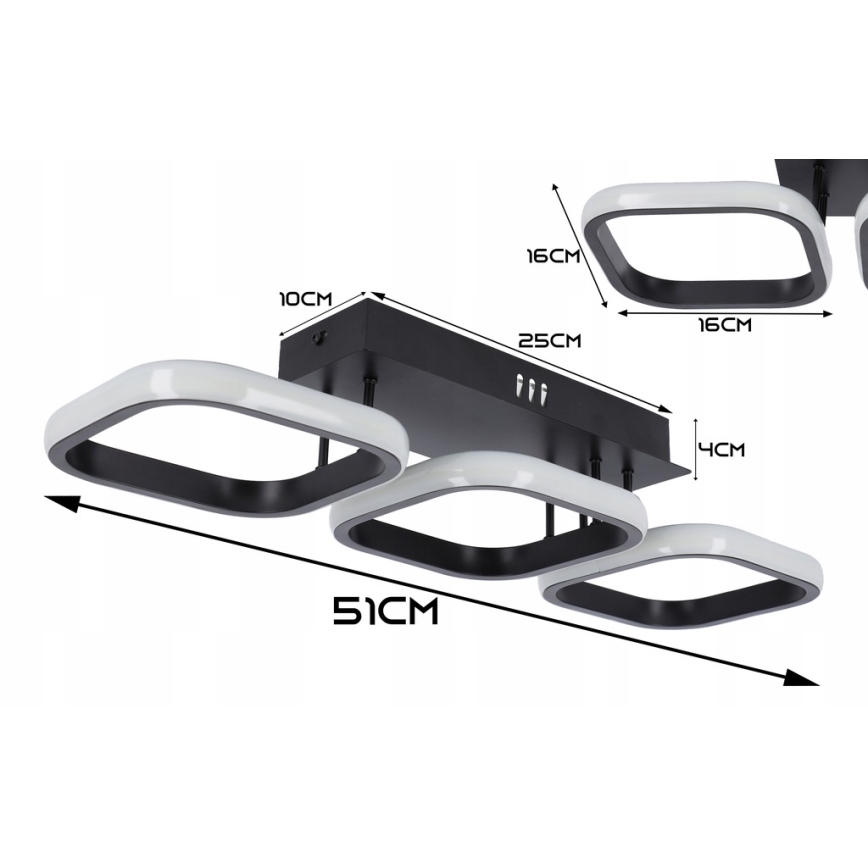 LED stropné svietidlo LED/33W/230V čierne