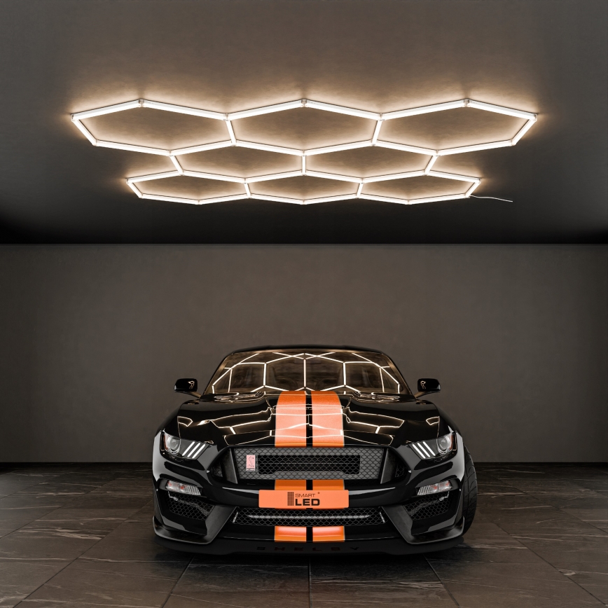 LED Stropné svietidlo HEXAGON LED/350W/85-265V 4000K 313x298 cm CRI 90 IP44 biela