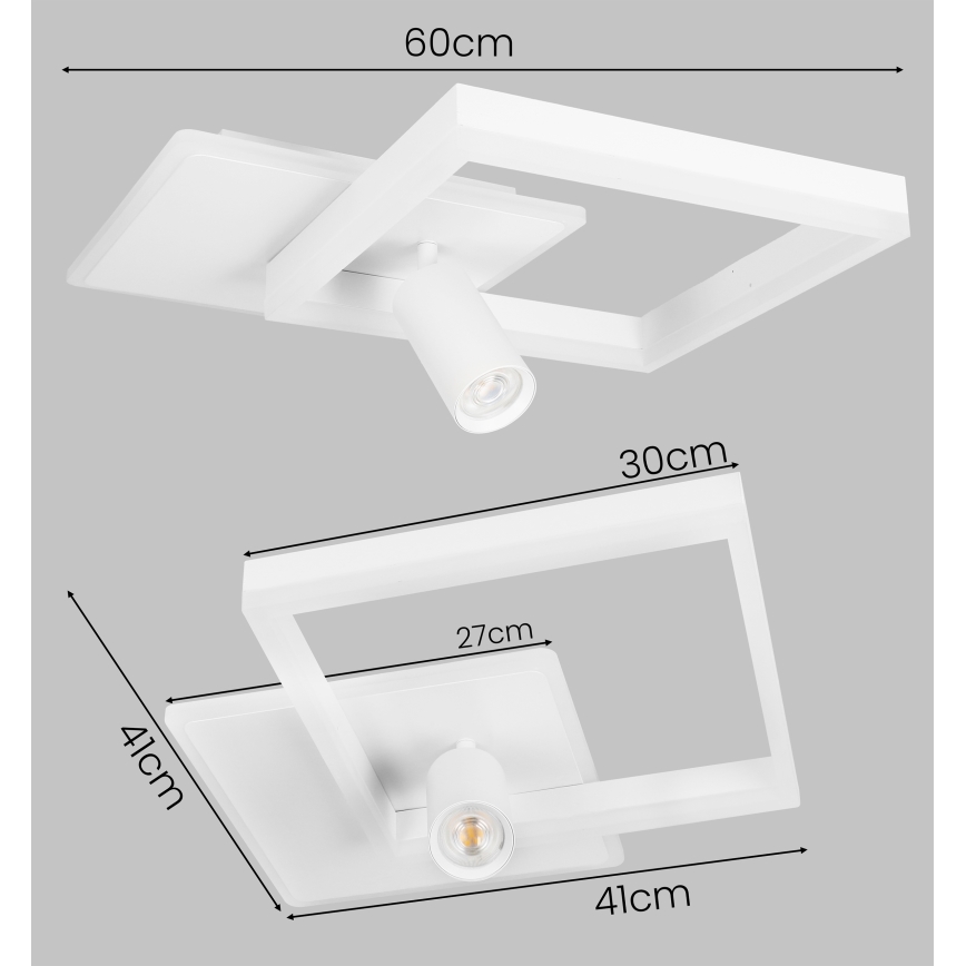 LED stropné svietidlo LED/38W/230V + 1xGU10/30W biela