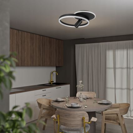 LED stropné svietidlo LED/38W/230V + 1xGU10/30W čierne