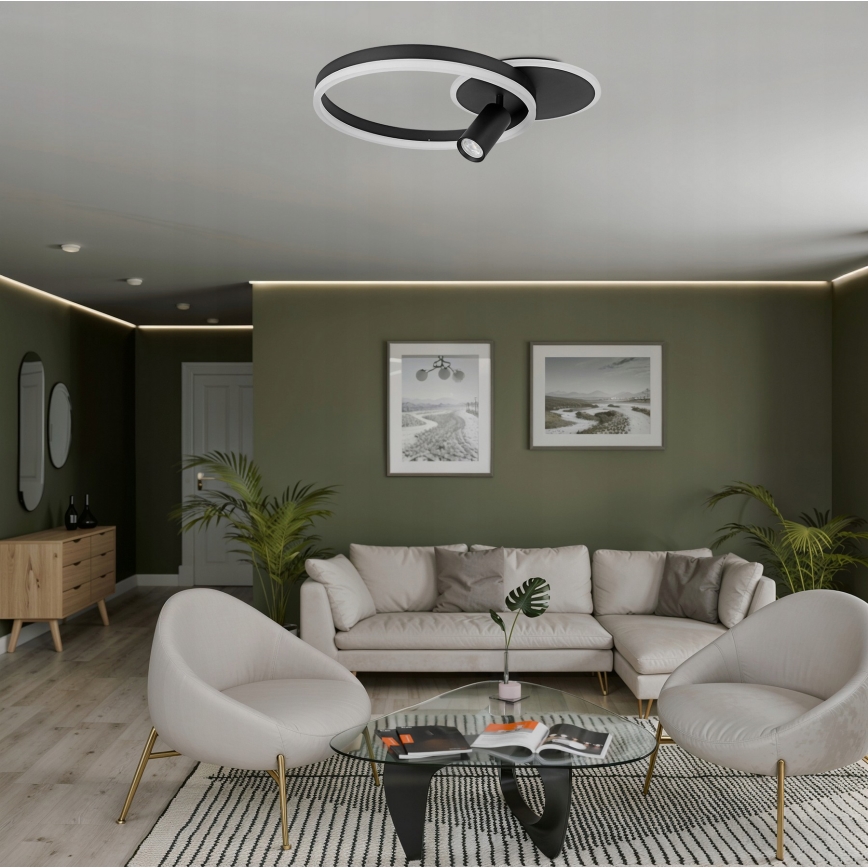 LED stropné svietidlo LED/38W/230V + 1xGU10/30W čierne