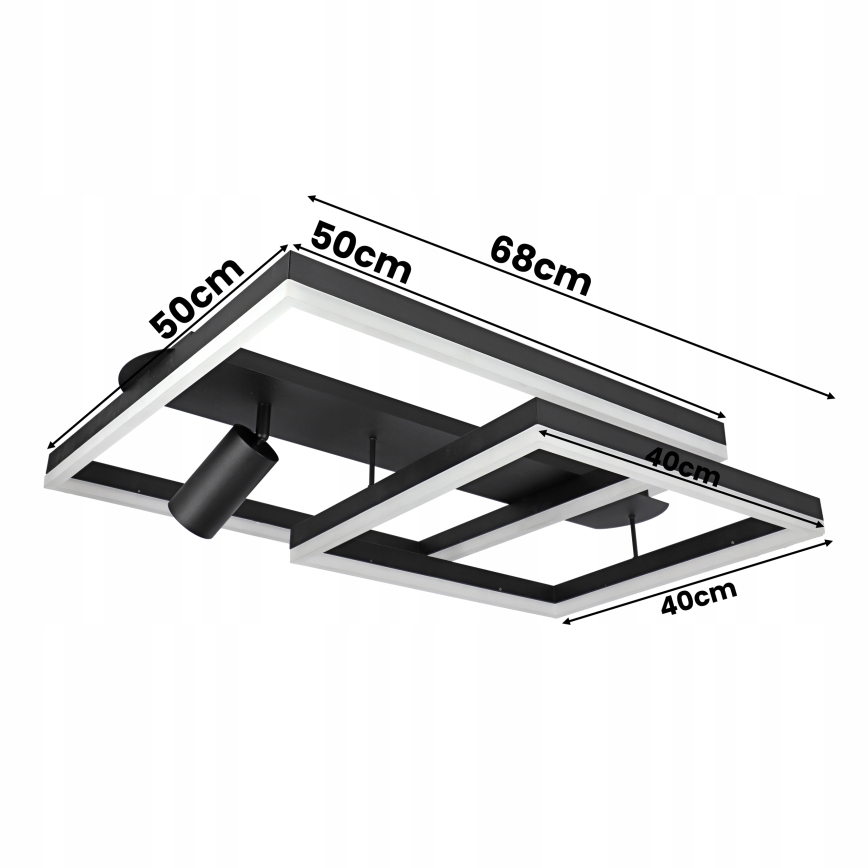 LED stropné svietidlo LED/38W/230V + 1xGU10/30W čierne