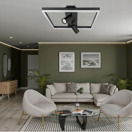 LED Stropné svietidlo LED/38W/230V + 2xGU10/30W čierna