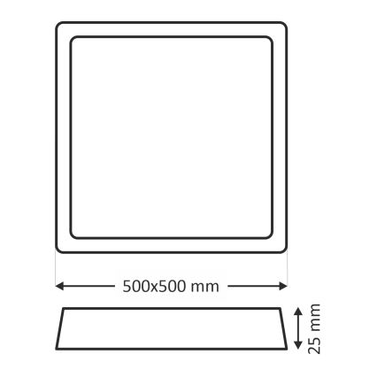 LED stropné svietidlo LED/40W/230V 3000/4000/6500K 50x50 cm béžové