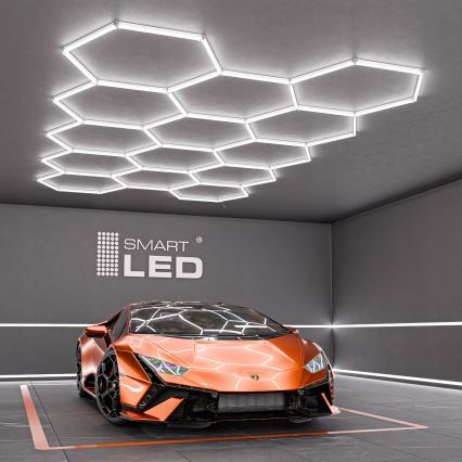 LED stropné svietidlo HEXAGON LED/456W/85-265V 6500K 522x298 cm CRI 90 IP54 biela