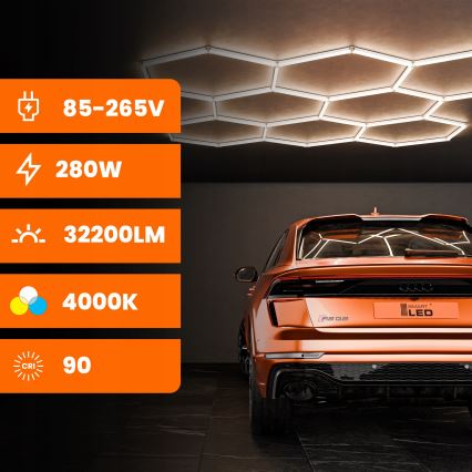 LED stropné svietidlo HEXAGON LED/570W/85-265V 6500K 522x298 cm CRI 90 IP54 biela