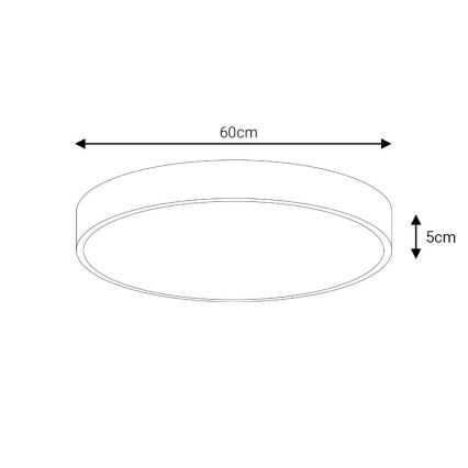 LED Stropné svietidlo LED/60W/230V 4000K pr. 60 cm čierna
