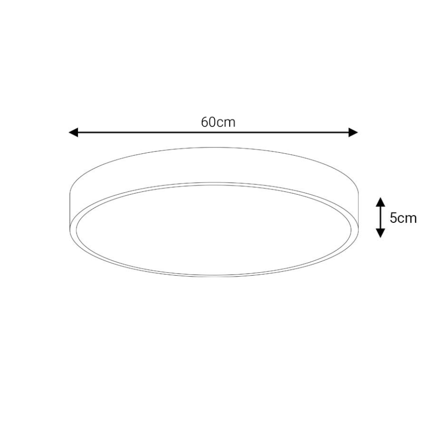 LED Stropné svietidlo LED/60W/230V 4000K pr. 60 cm čierna