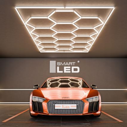 LED Stropné svietidlo HEXAGON LED/696W/85-265V 4000K 484x243 cm CRI 90 IP44 biela