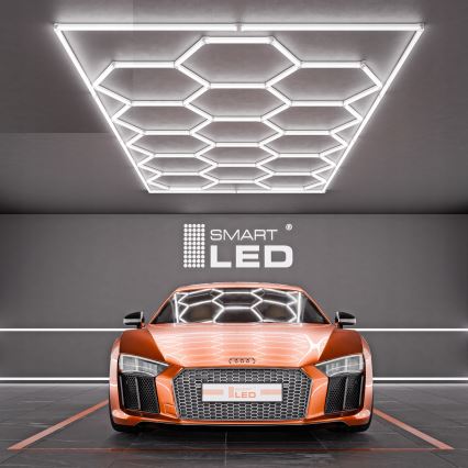 LED Stropné svietidlo HEXAGON LED/696W/85-265V 6500K 484x243 cm CRI 90 IP54 biela