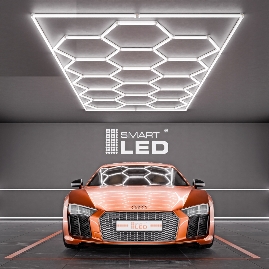 LED Stropné svietidlo HEXAGON LED/696W/85-265V 6500K 484x243 cm CRI 90 IP54 biela