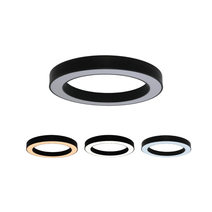 LED stropné svietidlo LED/80W/230V 3000/4000/6500K pr. 80 cm čierne