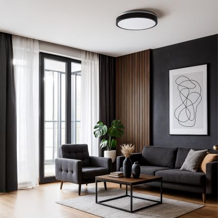 LED stropné svietidlo LIBRA LED/24W/230V 4000K pr. 39 cm čierne