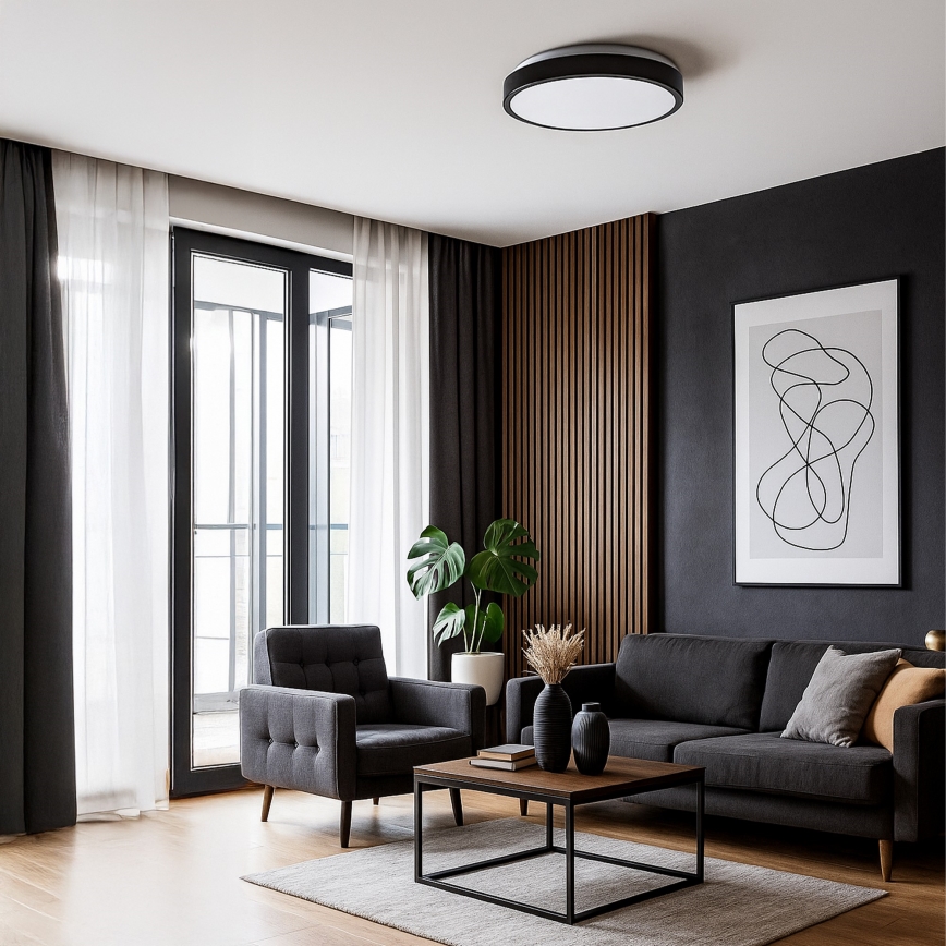 LED stropné svietidlo LIBRA LED/24W/230V 4000K pr. 39 cm čierne
