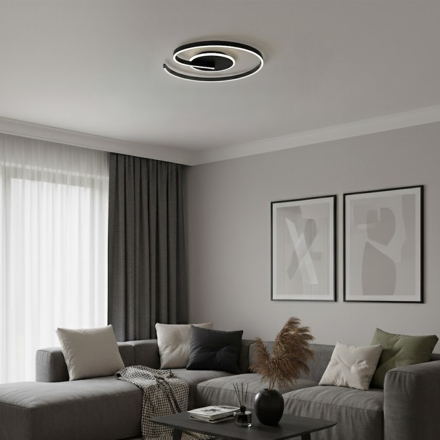 LED stropné svietidlo LORENZO LED/22W/230V pr. 50 cm čierne