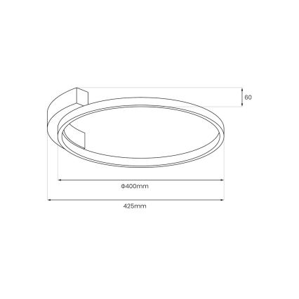 LED stropné svietidlo LUNA LED/18W/230V pr. 42,5 cm čierne