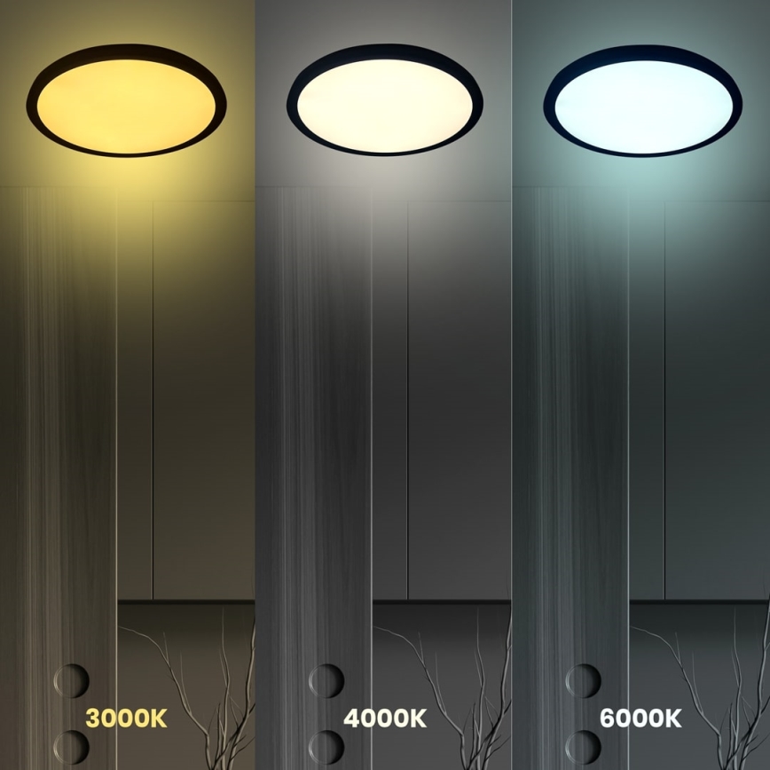 LED Stropné svietidlo MAQ LED/50W/230V 3000/4000/6500K IP40 čierna