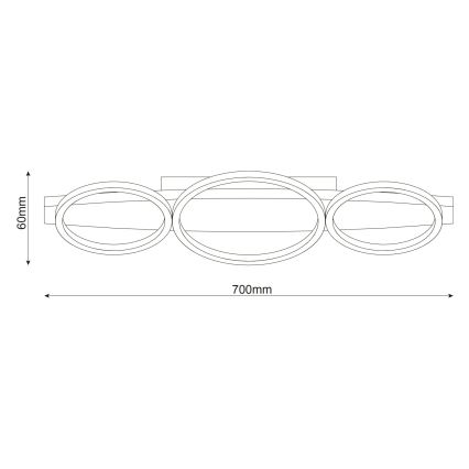 LED Stropné svietidlo MELISA LED/28W/230V 26,5x70 cm borovica