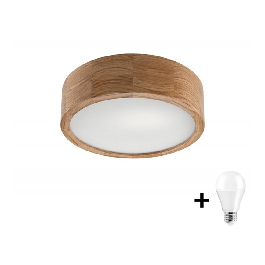 LED Stropné svietidlo OAK 1xE27/10W/230V dub pr. 27 cm