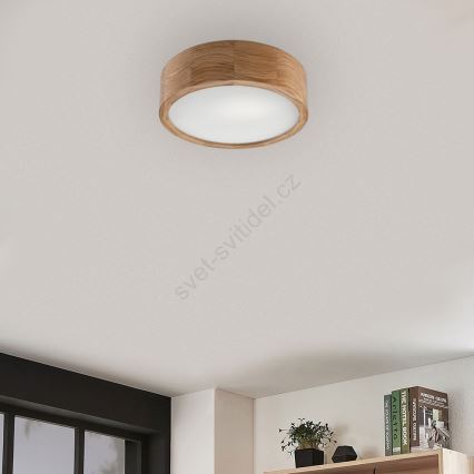 LED Stropné svietidlo OAK 1xE27/10W/230V dub pr. 27 cm