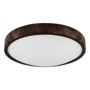 LED stropné svietidlo OAK SMOKY SLIM LED/36W/230V 4000K pr. 37 cm dub/tmavohnedá